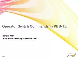 Operator Switch Commands in PBB-TE