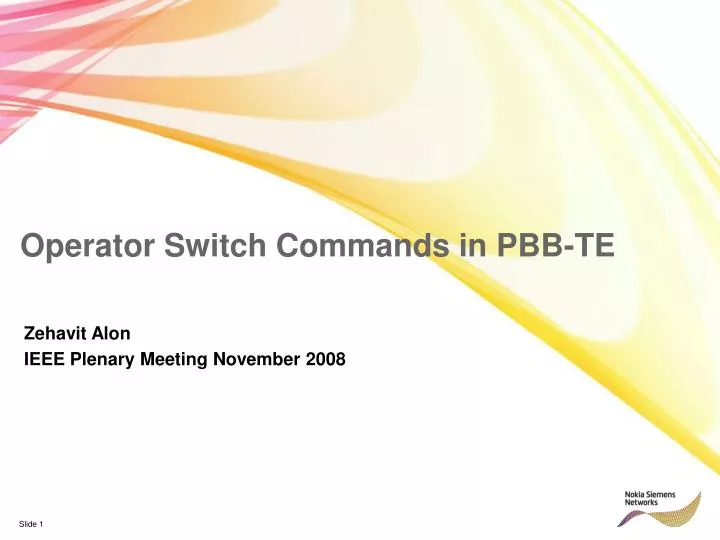 operator switch commands in pbb te
