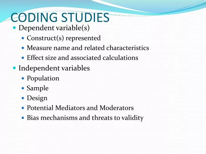 PPT - CODING STUDIES PowerPoint Presentation, Free Download - ID:747195