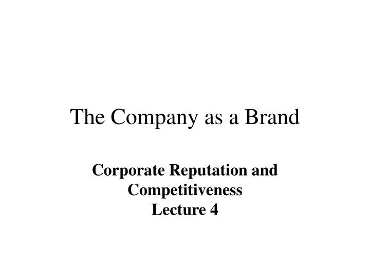 the company as a brand