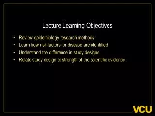 Lecture Learning Objectives