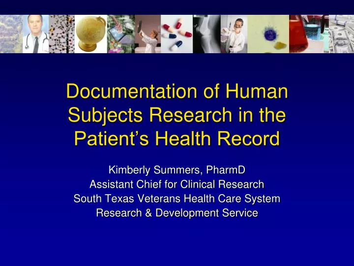 documentation of human subjects research in the patient s health record