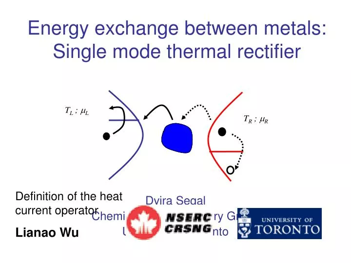 energy exchange between metals single mode thermal rectifier