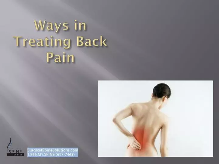 ways in treating back pain