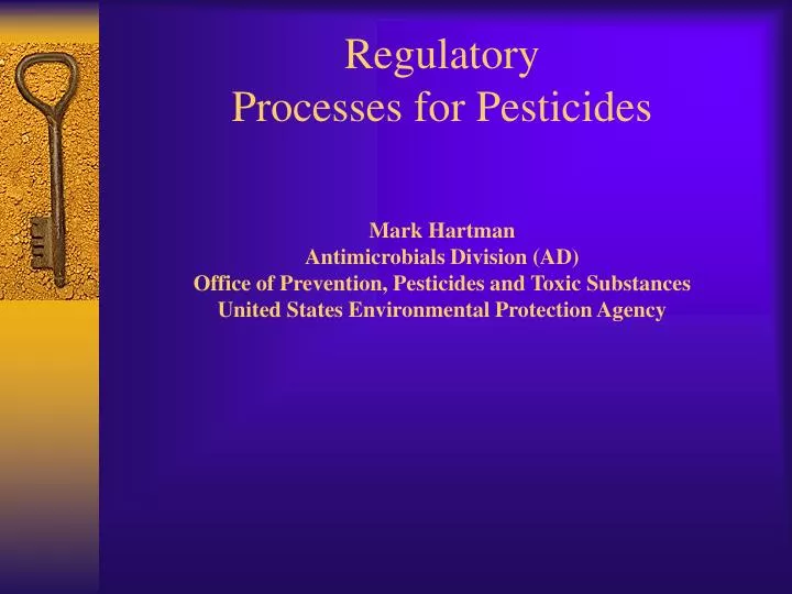 regulatory processes for pesticides