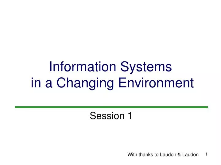 information systems in a changing environment