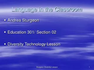 Language in the Classroom