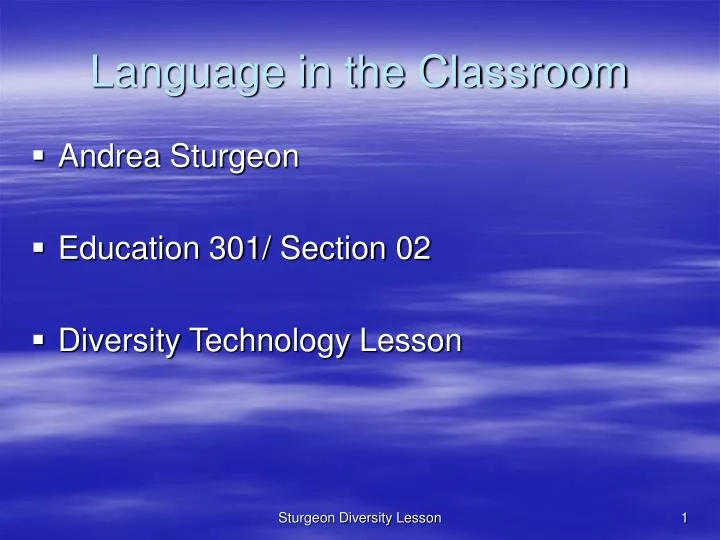 language in the classroom