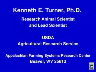 Kenneth E. Turner, Ph.D.
