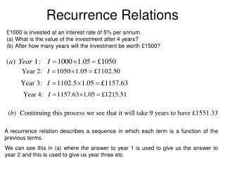 recurrence relations