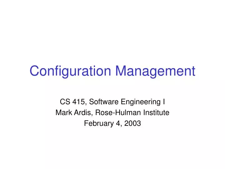 configuration management