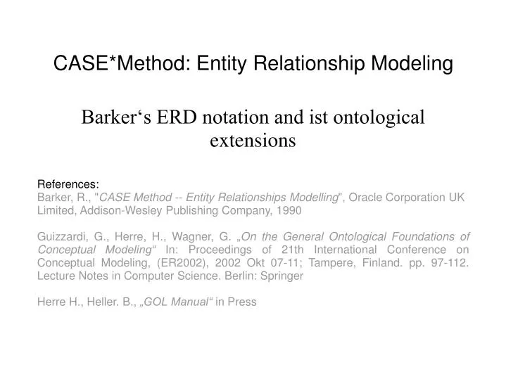 case method entity relationship modeling