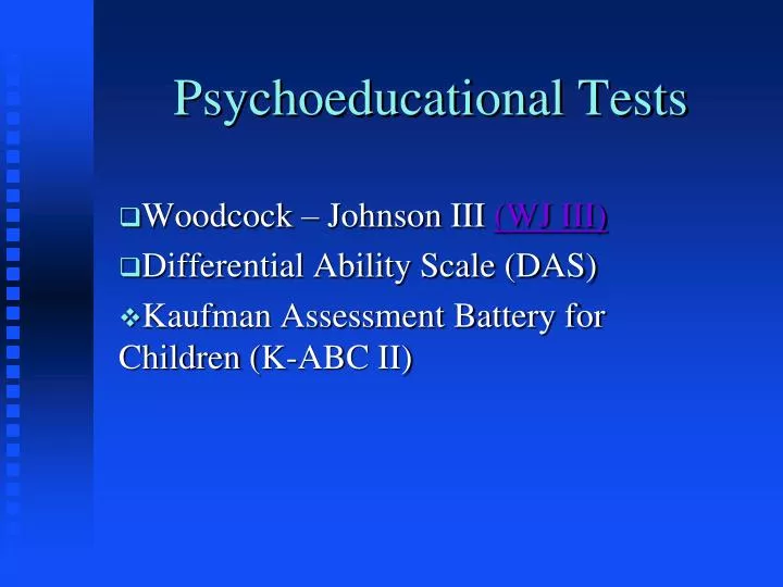 psychoeducational tests
