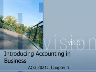 Introducing Accounting in Business