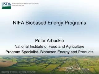 NIFA Biobased Energy Programs
