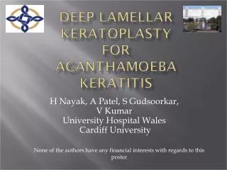 H Nayak, A Patel, S Gudsoorkar, V Kumar University Hospital Wales Cardiff University