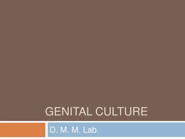genital culture