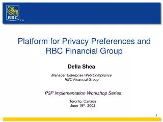 Platform for Privacy Preferences and RBC Financial Group