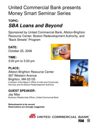 United Commercial Bank presents Money Smart Seminar Series