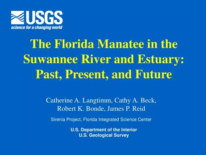 the florida manatee in the suwannee river and estuary past present and future