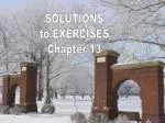 SOLUTIONS to EXERCISES Chapter 13 - slide 1