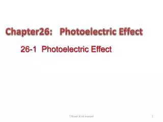 Chapter26: Photoelectric Effect