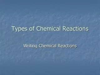 types of chemical reactions