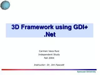 3D Framework using GDI+ .Net