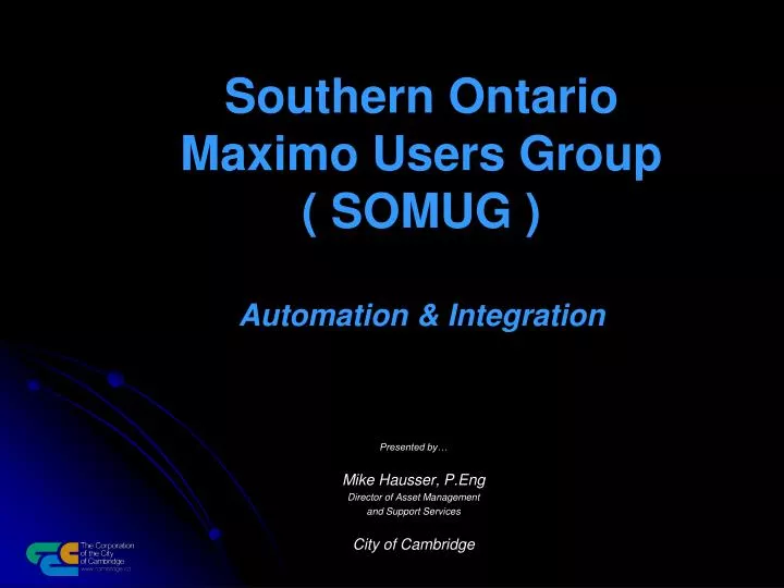 southern ontario maximo users group somug automation integration