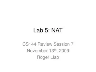 Lab 5: NAT