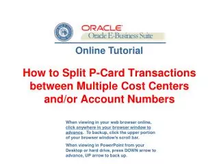 How to Split P-Card Transactions between Multiple Cost Centers and/or Account Numbers