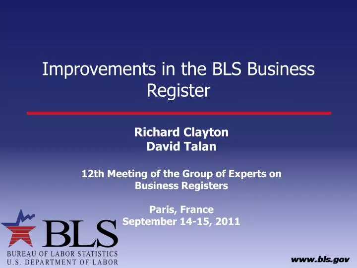 improvements in the bls business register