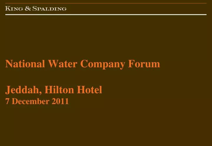 national water company forum jeddah hilton hotel 7 december 2011