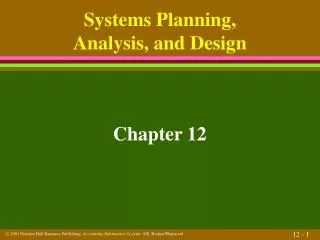 Systems Planning, Analysis, and Design