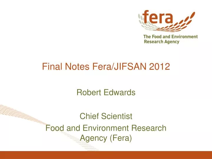 final notes fera jifsan 2012