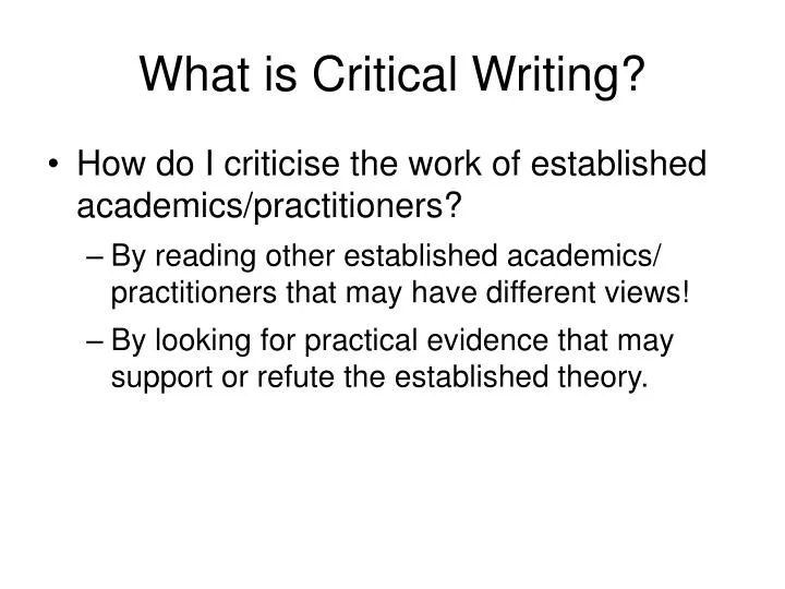 what is critical writing