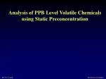 Analysis of PPB Level Volatile Chemicals using Static Preconcentration