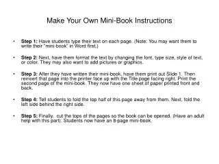 Make Your Own Mini-Book Instructions