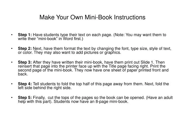 make your own mini book instructions