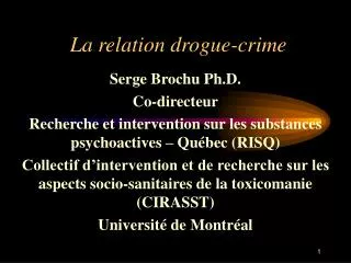 la relation drogue crime