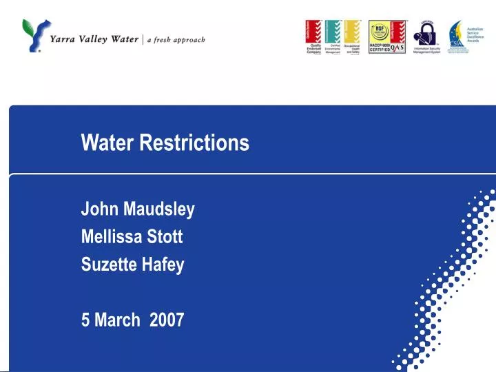 water restrictions