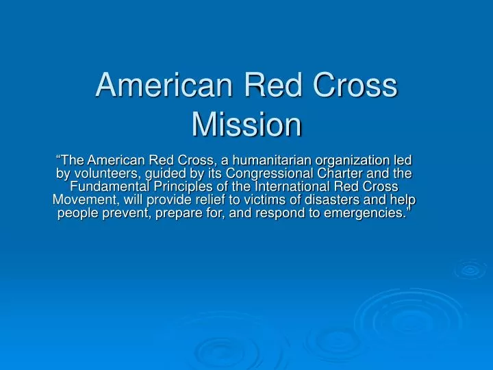 american red cross mission