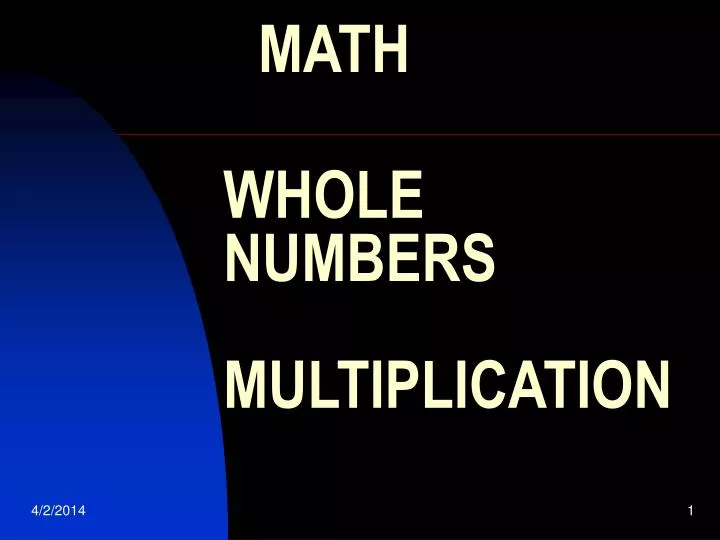 whole numbers multiplication