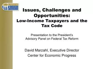 David Marzahl, Executive Director Center for Economic Progress