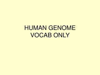 HUMAN GENOME VOCAB ONLY