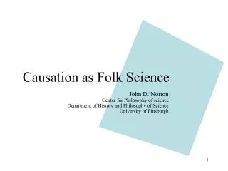 Causation as Folk Science