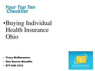 Buying Ohio Individual Health Insurance