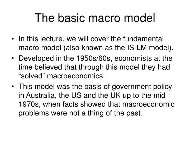 the basic macro model