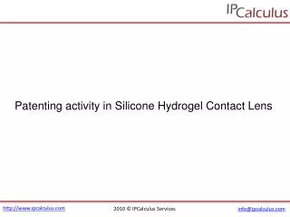 IPCalculus - Silicon Hydrogel Contact Lens Patenting Activit