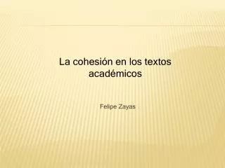 La cohesión en los textos académicos